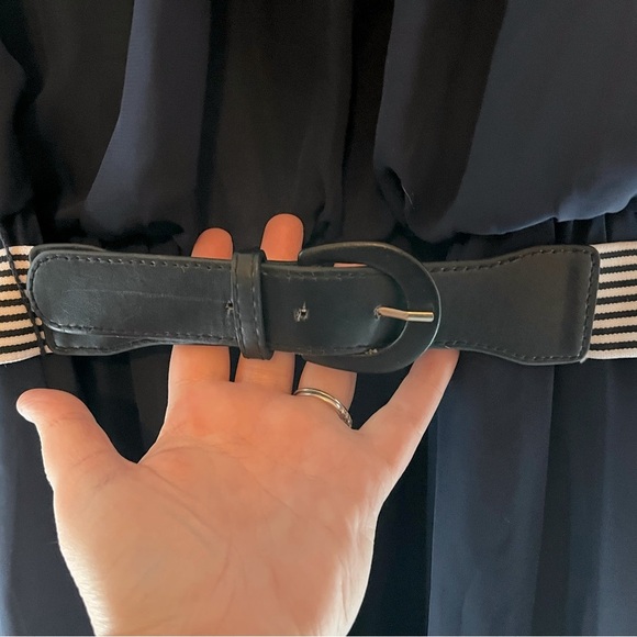 AB Studio Navy Blue Blouson Dress, Size XL - Picture 3 of 7